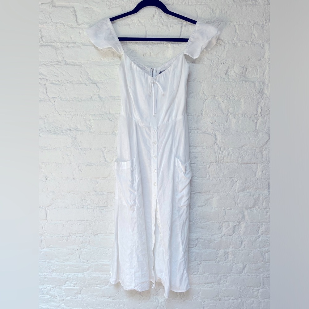Reformation white linen dress size 4